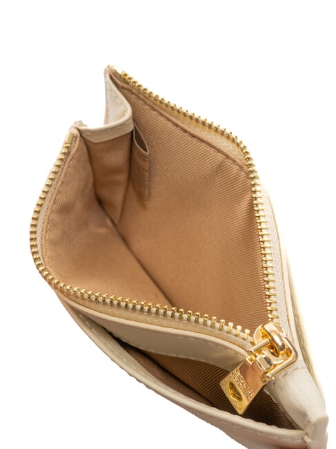 METALLIC LOGO Suport plat pentru carduri cu portmonee fildeş - Portofele femei