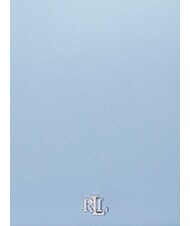 RALPH LAUREN DANNI Geanta de umar, cu bareta de umar, din piele albastru cerul - Genți femei - 4