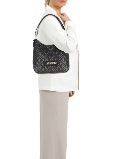 QUILTED  Geantă de umăr Hobo negru - Genți femei