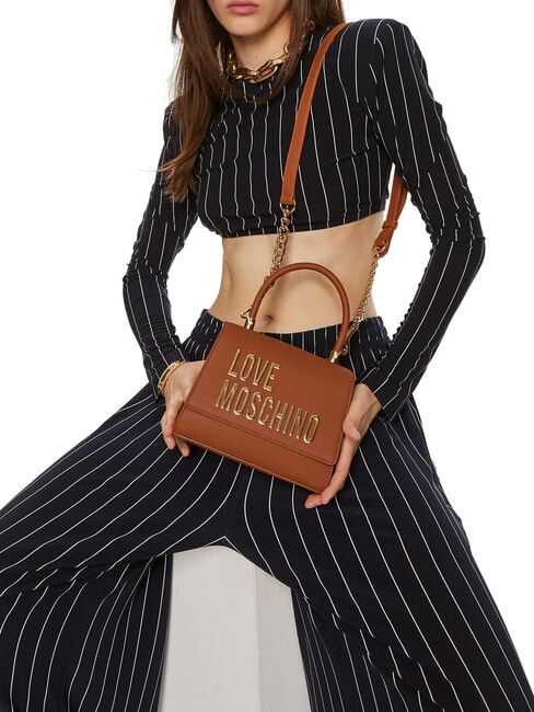 LETTERING Geantă mini, cu curea de umăr nuci - Genți femei