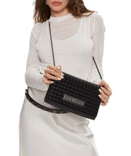 LOVE MOSCHINO CHAIN Geantă de umăr cu micro știfturi negru/gunmetal - Genți femei - 4