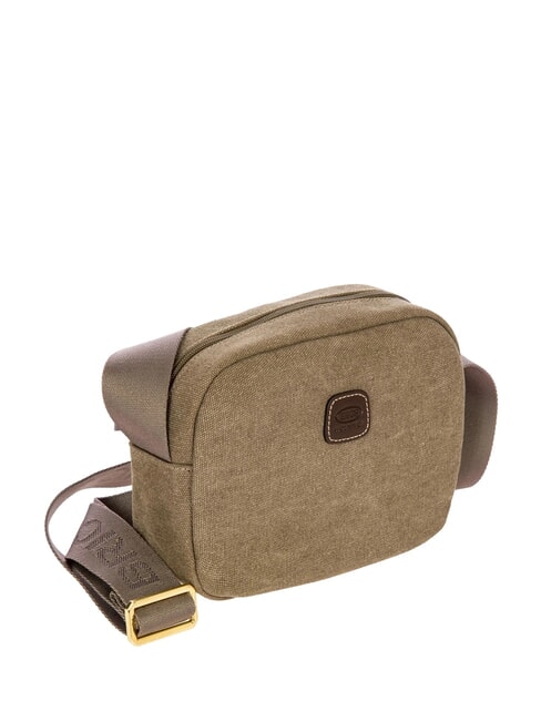 SORRENTO ERICA Geantă mică de umăr din pânză cacao - Genți femei