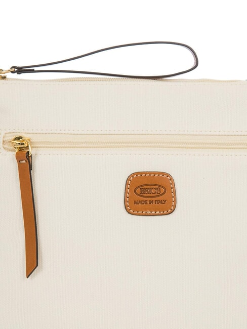 SORRENTO EMMA Geantă de umăr plată din pânză CREMĂ - Genți femei