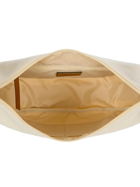 SORRENTO LUNA Geantă de pânză semilună CREMĂ - Genți femei