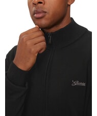 GUESS DARREL Cardigan cu fermoar complet pe g&acirc;t jetbla - Pulovere pentru bărbați - 3