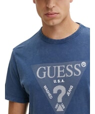GUESS TRIANGLE Tricou din bumbac cu imprimeu fanion albastru - tricou - 3