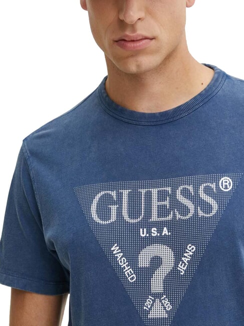 TRIANGLE Tricou din bumbac cu imprimeu fanion albastru - tricou