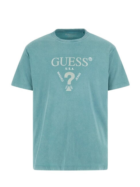 TRIANGLE Tricou din bumbac cu imprimeu teal moale - tricou