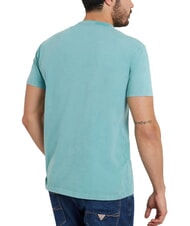 GUESS TRIANGLE Tricou din bumbac cu imprimeu teal moale - tricou - 2
