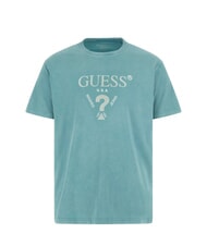 GUESS TRIANGLE Tricou din bumbac cu imprimeu teal moale - tricou - 4