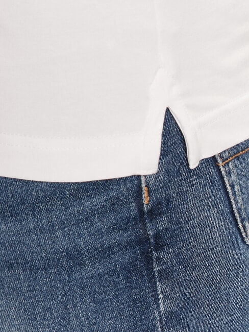 NOLAN Polo cu mânecă scurtă guler în dungi alb purpuriu - maiou Polo