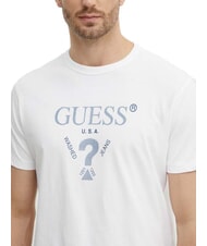 GUESS TRIANGLE Tricou din bumbac cu imprimeu alb purpuriu - tricou - 3