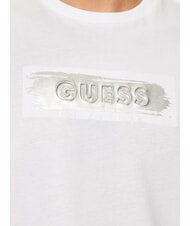 GUESS METALLIC LOGO Tricou cu imprimeu in relief alb purpuriu - tricou - 4