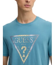 GUESS TRIANGLE Tricou cu maxi imprimeu albastru furtună sălbatică - tricou - 3