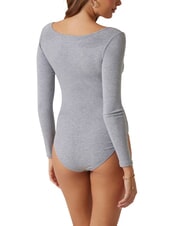 GUESS TESSA Body cu m&acirc;necă lungă cu nervuri gj medium grey heath - tricou - 2