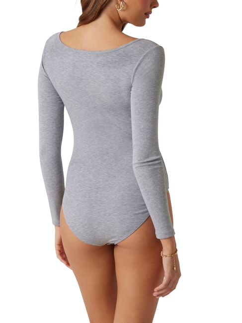 TESSA Body cu mânecă lungă cu nervuri gj medium grey heath - tricou
