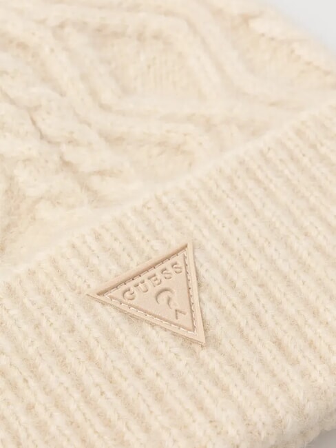 KNITTED Pălărie &icirc;mpletită cu manșetă fildeș - Căciuli