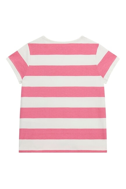 KIDS Tricou cu dungi alb și fucsia st - Tricou copil