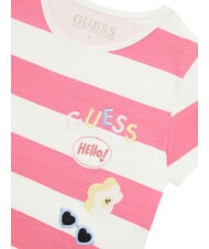 GUESS KIDS Tricou cu dungi alb și fucsia st - Tricou copil - 3