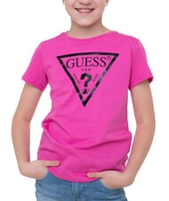 GUESS KIDS Tricou cu imprimeu logo triunghi excursie roz - Tricou copil - 3