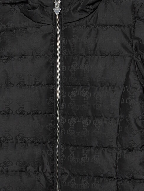 KIDS Geaca puf cu gluga lunga 4 g jacquard negru - Jachete pentru copii