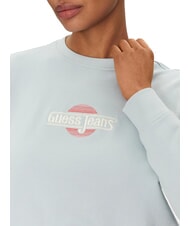 GUESS JEANS CN CROP Hanorac din bumbac laguna azurie - Hanorace pentru femei - 3