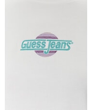 GUESS JEANS CN CROP Hanorac din bumbac alb purpuriu - Hanorace pentru femei - 3