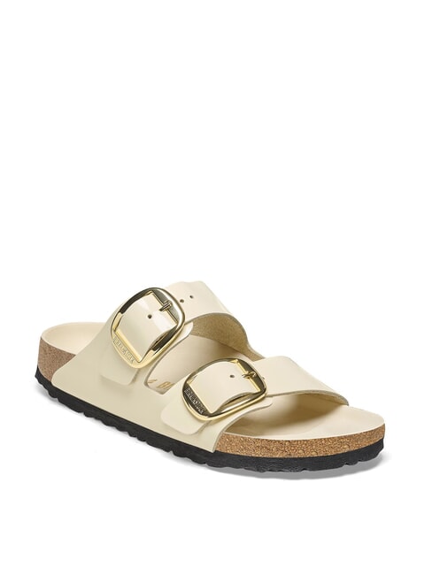 ARIZONA BIG BUCKLE  Sandale din piele stralucire ecru - Pantofi femei
