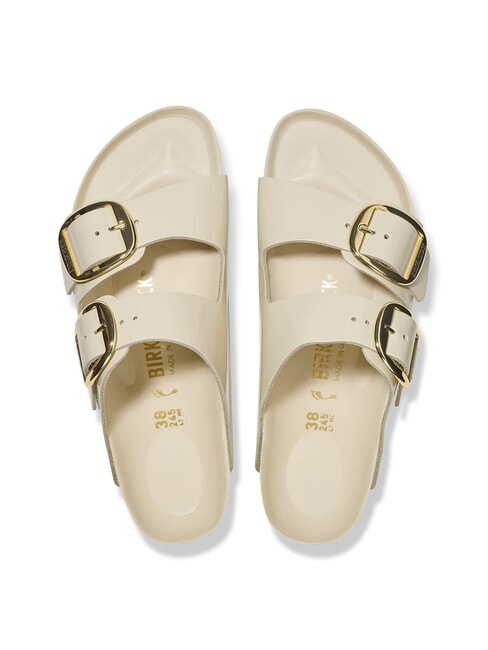 ARIZONA BIG BUCKLE  Sandale din piele stralucire ecru - Pantofi femei