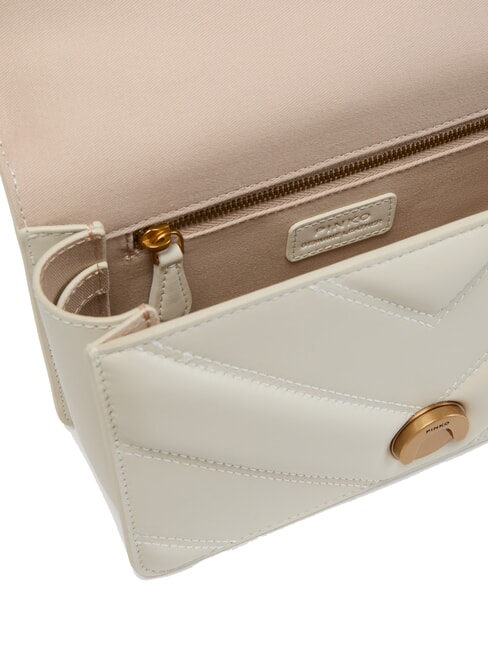 LOVE ONE MINI Geantă din nappa matlasată Chevron mătase alb-aur antic - Genți femei