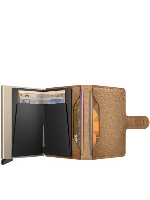 PEBBLE  Portofel din piele ciocanita cappuccino - Portofele femei