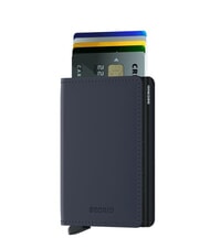 SECRID MATTE Portofel subțire din piele albastru de noapte - Portofele bărbați - 4