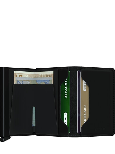 MATTE Portofel subțire din piele negru - Portofele bărbați