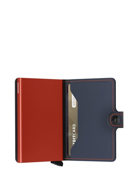 MATTE  Portofel cu suport pentru card de blocare RFID albastru noapte și portocaliu - Portofele bărbați