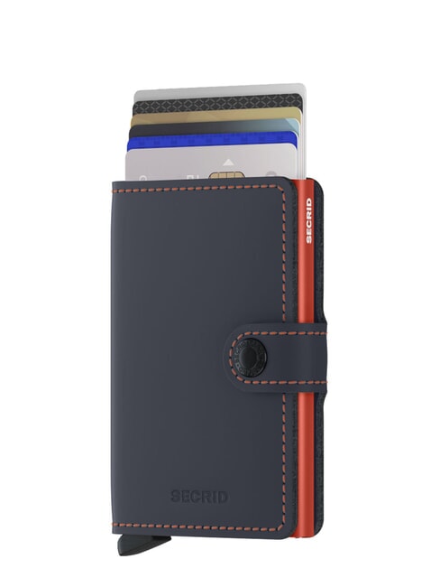 MATTE  Portofel cu suport pentru card de blocare RFID albastru noapte și portocaliu - Portofele bărbați
