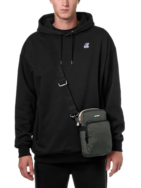 ERLOY Geanta din nailon cu buzunar verde negricios - Genți de umăr bărbați