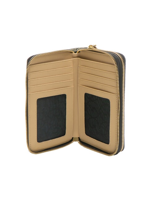 PLANETARIUM Portofel mare cu fermoar dublu clasic/bej - Portofele femei
