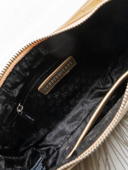 FRINGES Geanta cu maner si curea de umar aur - Genți femei