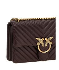 PINKO CLASSIC LOVE ONE Geanta din piele Nappa struguri catawba-aur antic - Genți femei - 3