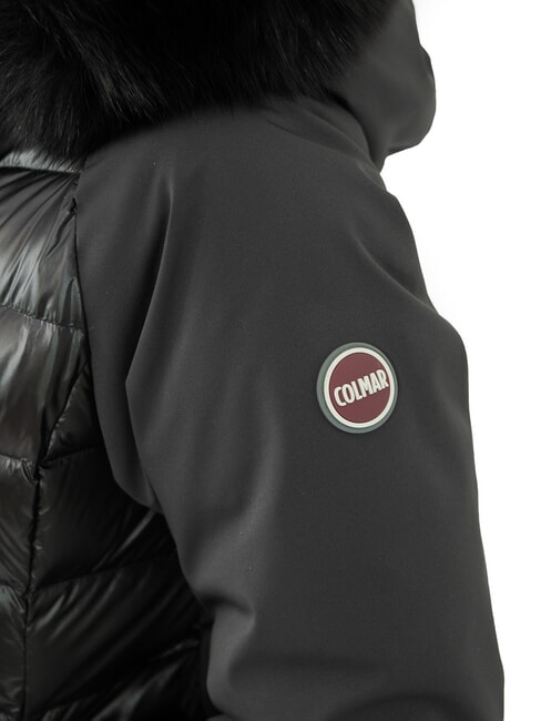 PURENESS Jachetă din puf bimaterial cu glugă negru - Jachete de puf pentru femei