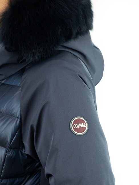 PURENESS Jachetă din puf bimaterial cu glugă albastru marin - Jachete de puf pentru femei