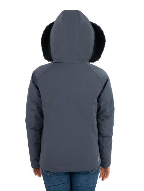 PURENESS Jachetă din puf bimaterial cu glugă albastru marin - Jachete de puf pentru femei