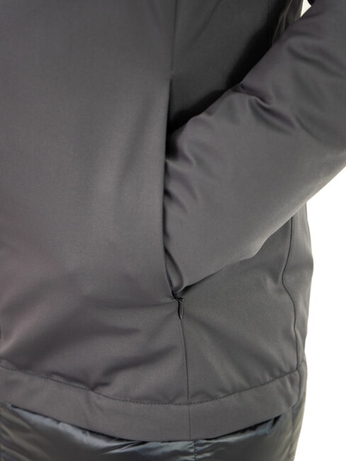 PURENESS Jachetă din puf bimaterial cu glugă albastru marin - Jachete de puf pentru femei