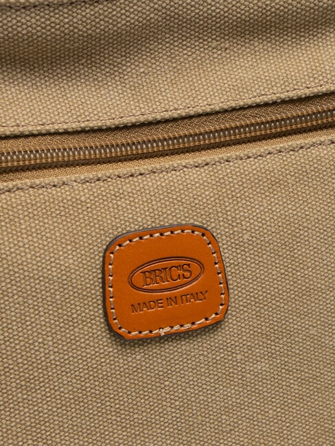 SORRENTO EMMA Geantă de umăr plată din pânză oliv - Genți femei