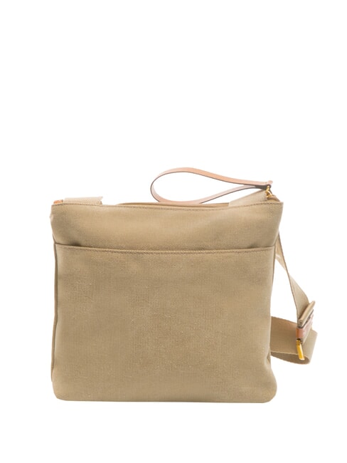 SORRENTO EMMA Geantă de umăr plată din pânză oliv - Genți femei