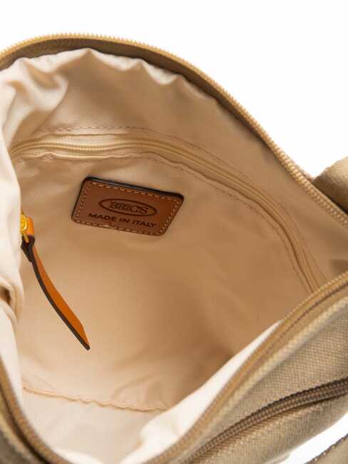 SORRENTO EMMA Geantă de umăr plată din pânză oliv - Genți femei