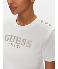 GUESS CN SS CROPPED Tricou din bumbac alb purpuriu - tricou - 3