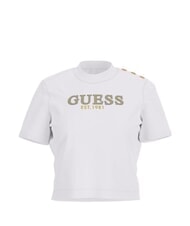 GUESS CN SS CROPPED Tricou din bumbac alb purpuriu - tricou - 4