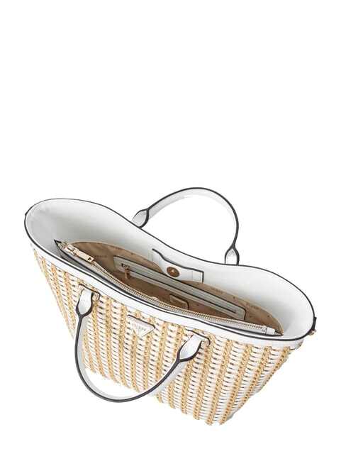 ATALIA  Geanta de mana, cu bareta de umar natural/alb - Genți femei