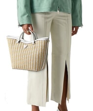 GUESS ATALIA  Geanta de mana, cu bareta de umar natural/alb - Genți femei - 4